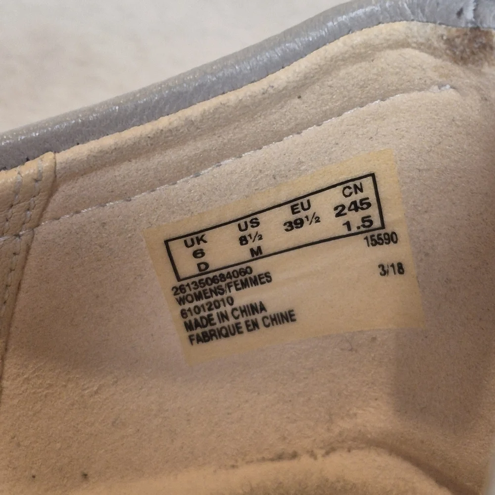 Clarks Grace Mia Ballet Flat - SIZE 8.5 Grey Leather Minimalist